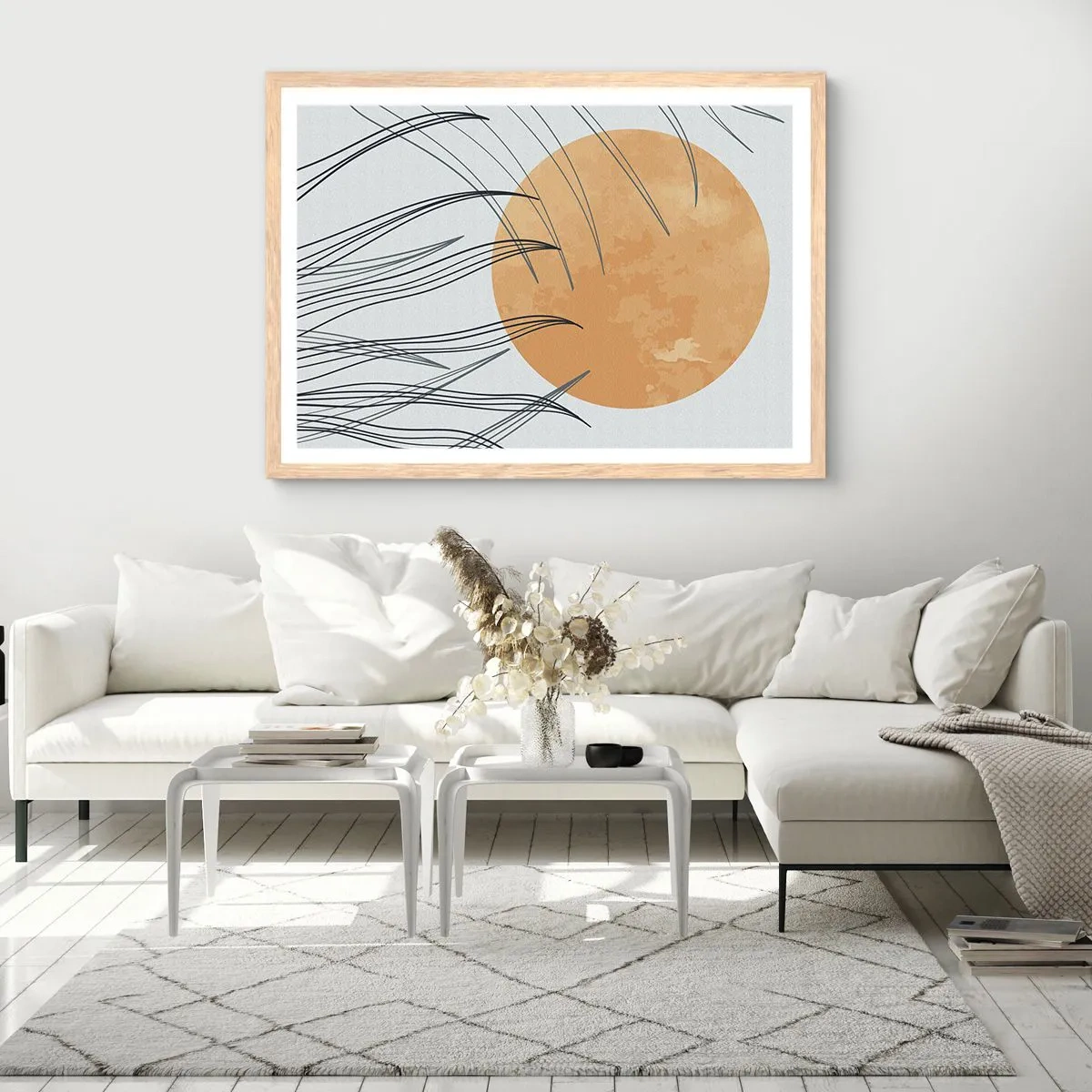 Plakát v rámu světlý dub - Vždy ke slunci - 100x70 cm