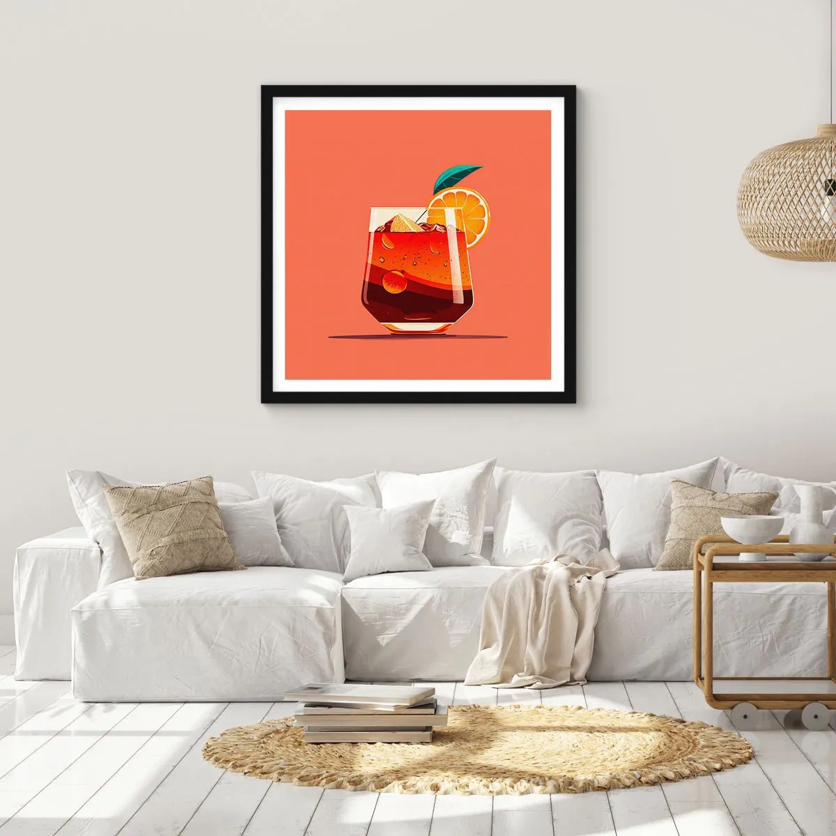 Plakát v černém rámu - Letní osvěžení - 50x50 cm