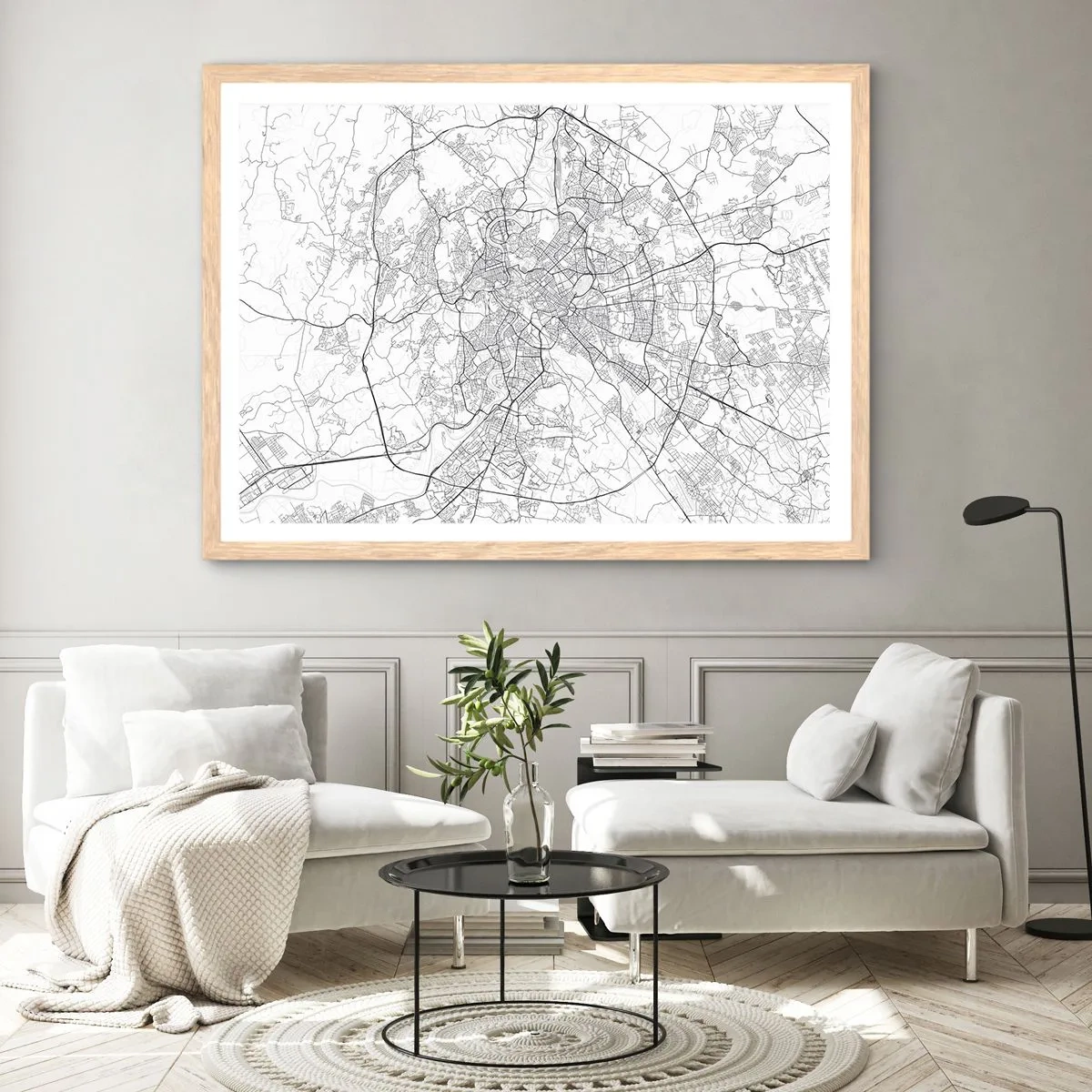 Plakát v rámu světlý dub - Římský kruh - 91x61 cm