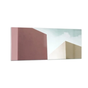 Obraz na skle - Geometrie slunečného léta - 100x40 cm