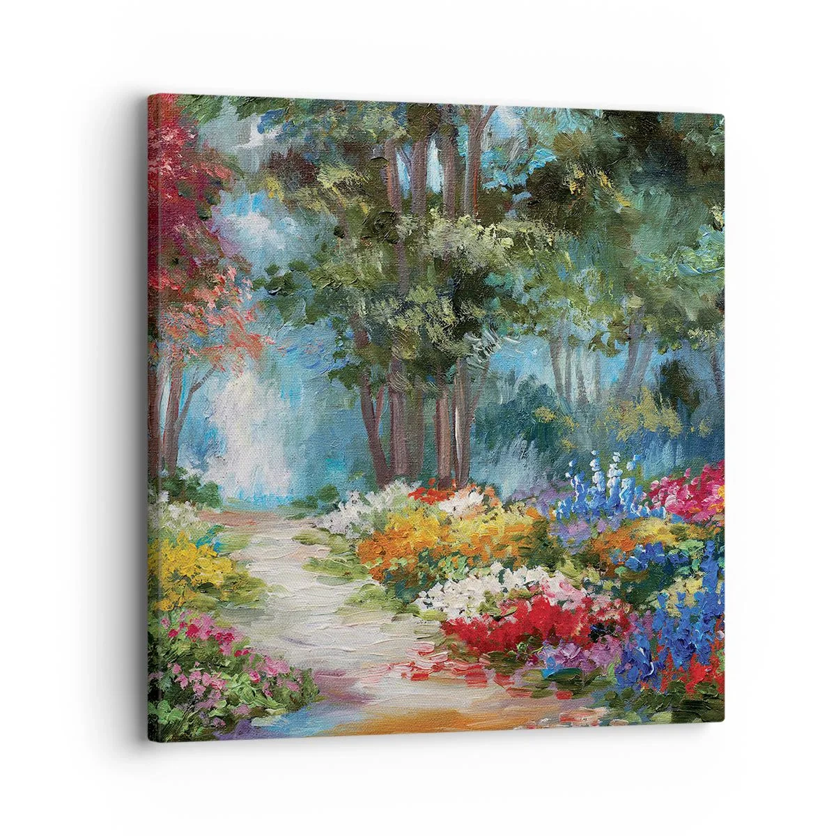 Obraz na plátně - Lesní zahrada, květinový les - 30x30 cm