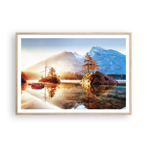Plakát v rámu světlý dub - Příroda v novém světle - 100x70 cm