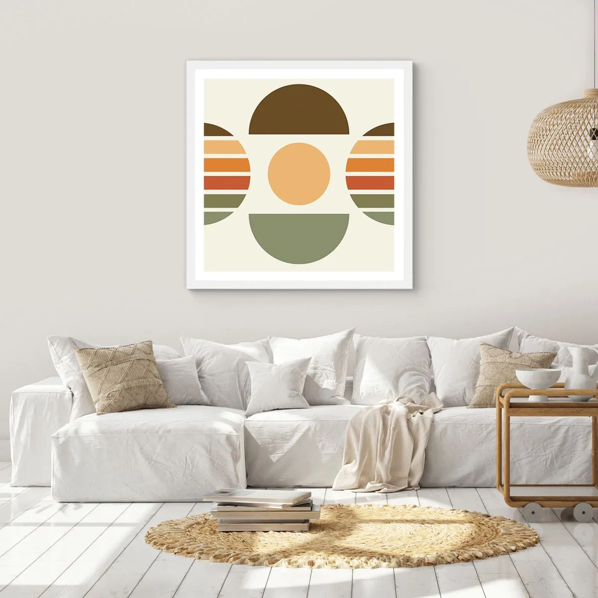 Plakát v bílém rámu - V barvách země - 60x60 cm