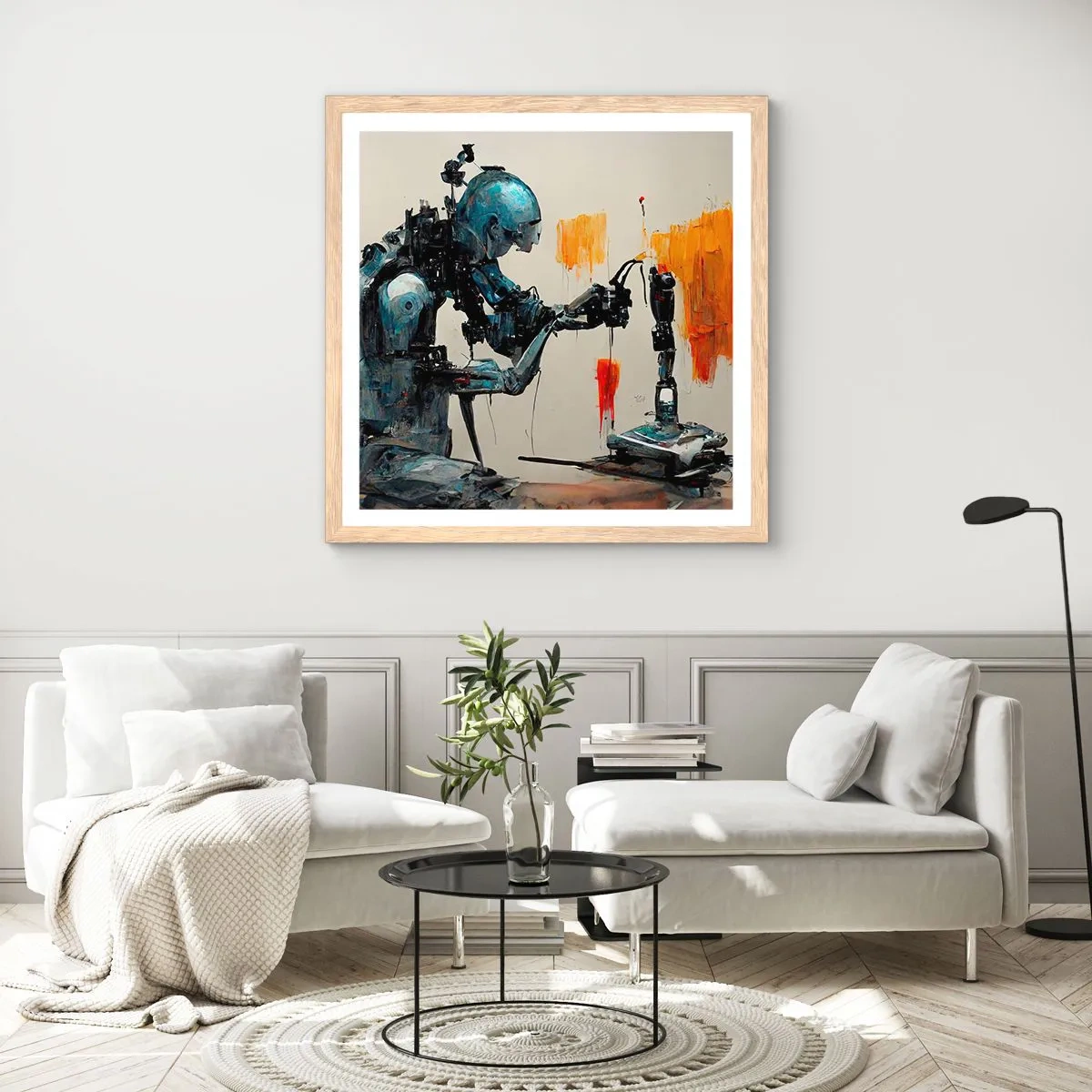 Plakát v rámu světlý dub - Už zítra… - 60x60 cm