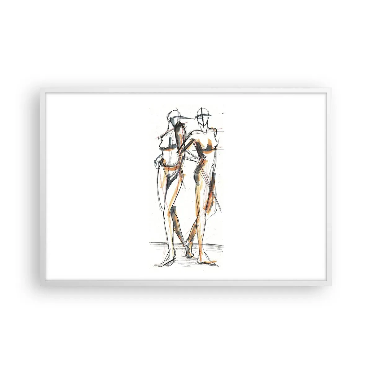 Plakát v bílém rámu - Studie šarmu - 91x61 cm