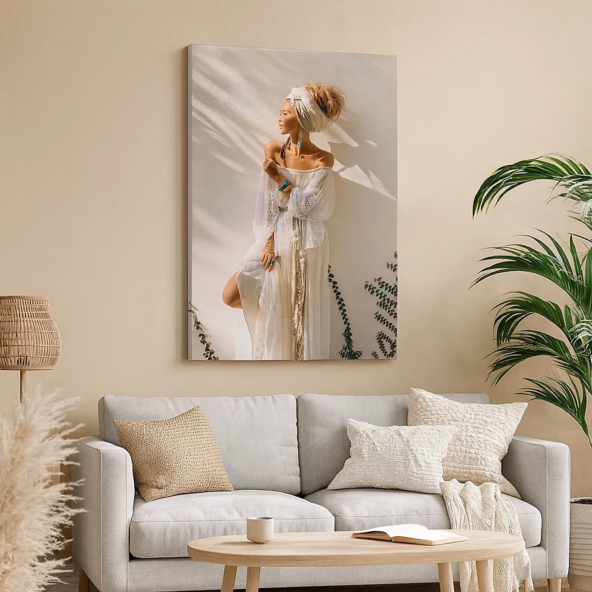 Obraz na plátně - Slunce a dívka - 50x70 cm