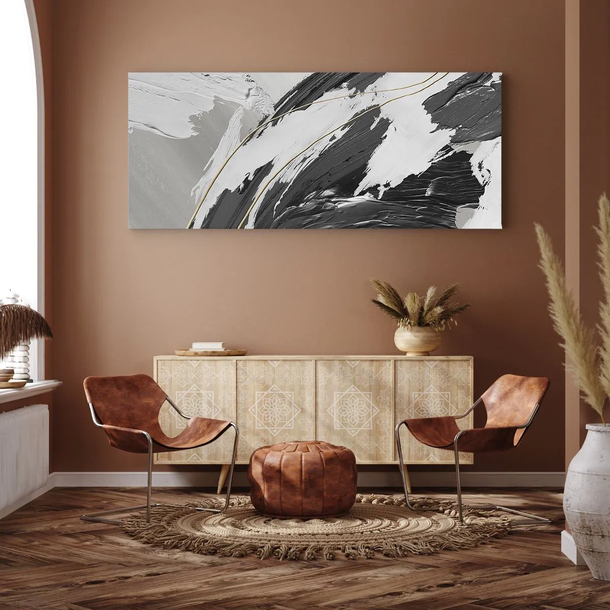 Obraz na plátně - Velkorysá abstrakce - 100x40 cm