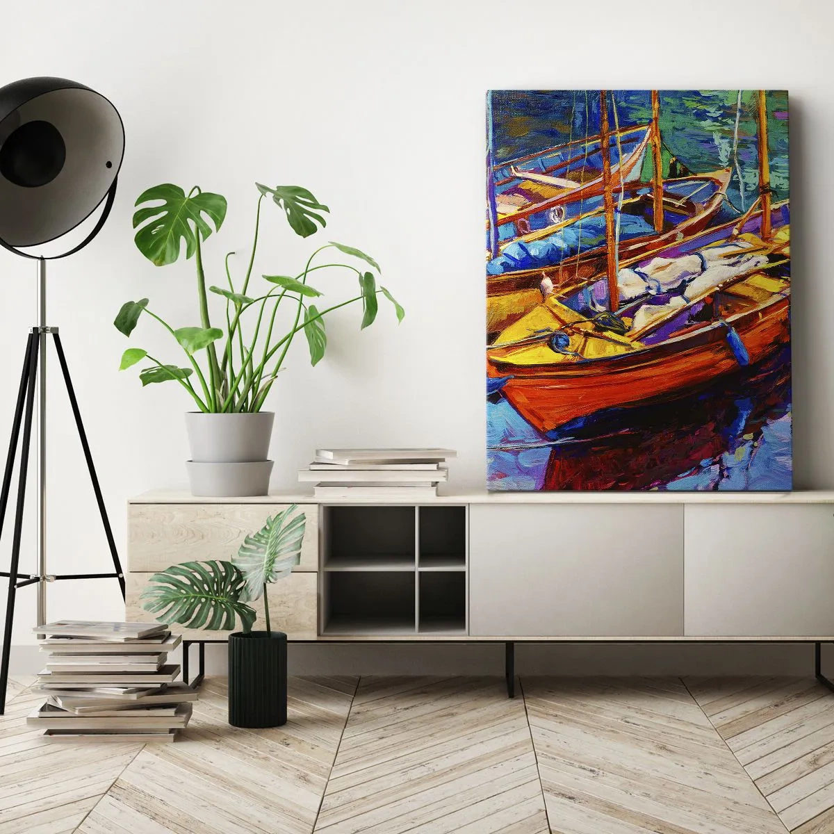 Obraz na plátně - Na vodě husté od barev - 50x70 cm