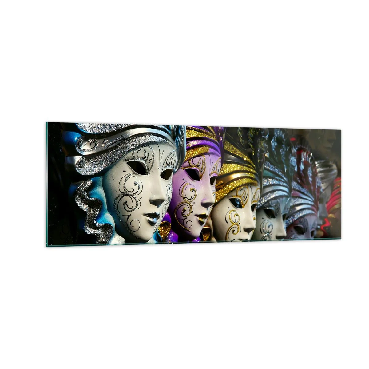 Obraz na skle - Tajemství ve zlaté a ve stříbrné - 140x50 cm