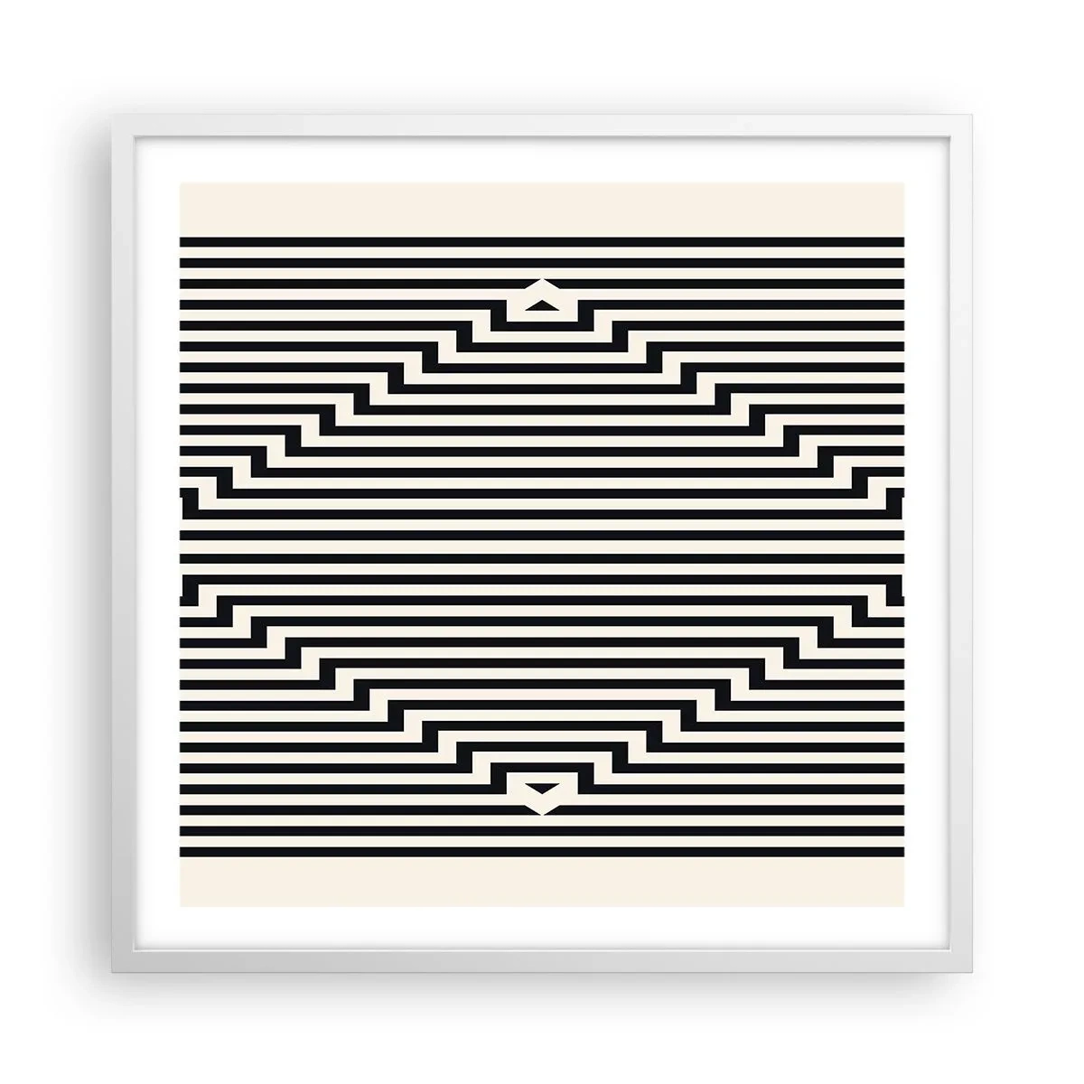 Plakát v bílém rámu - Geometrická iluze - 60x60 cm