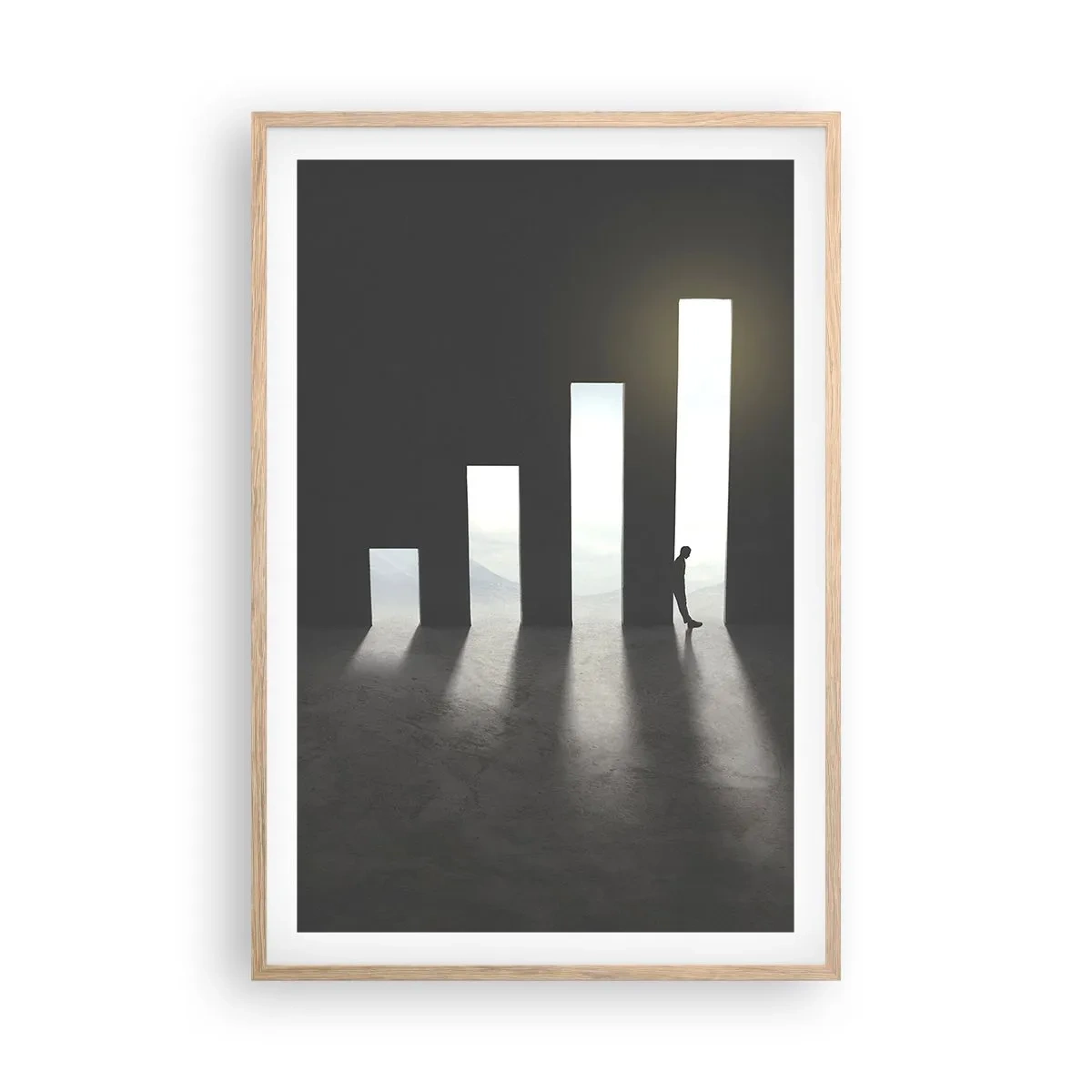 Plakát v rámu světlý dub - Úspěch – imprese - 61x91 cm