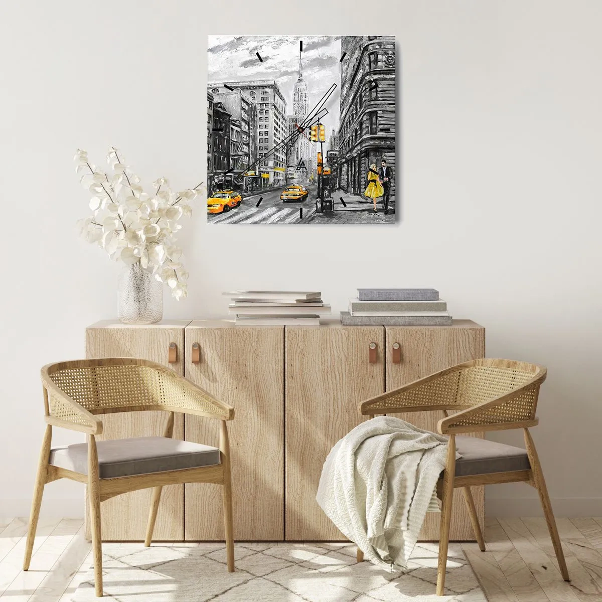 Nástěnné hodiny - Newyorský příběh - 40x40 cm