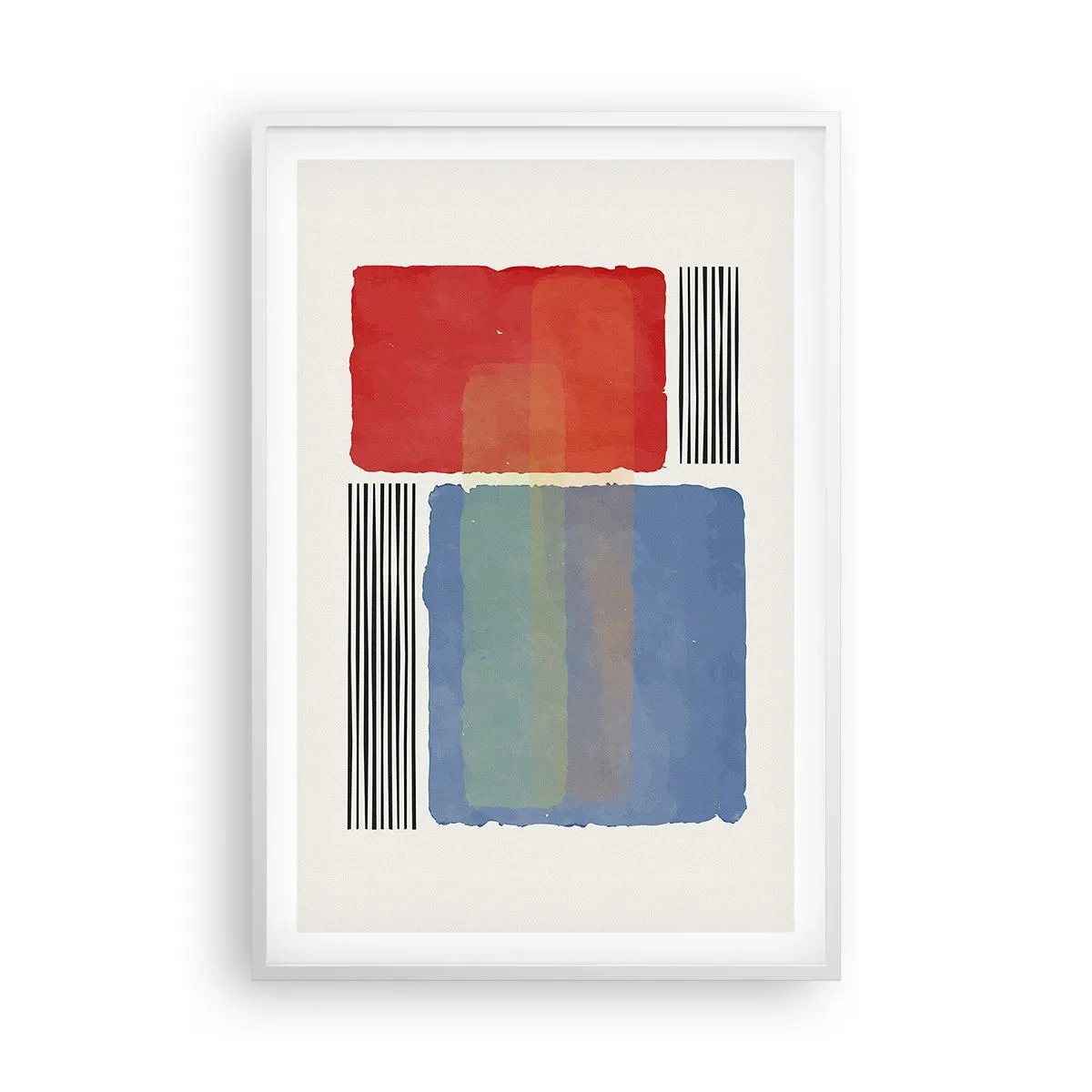 Plakát v bílém rámu - Duch a písmeno geometrie - 61x91 cm