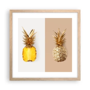 Plakát v rámu světlý dub - Ananas pro nás - 40x40 cm