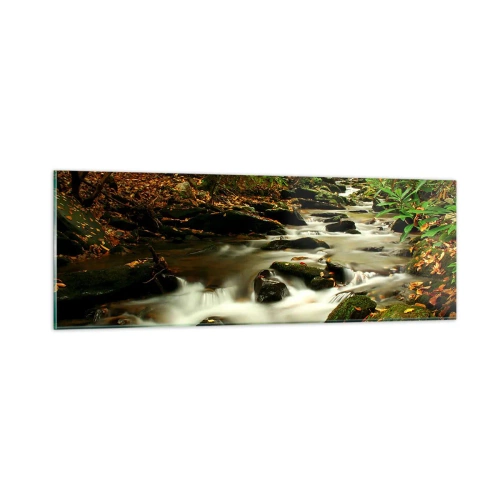 Obraz na skle - Jako tekuté stříbro - 90x30 cm