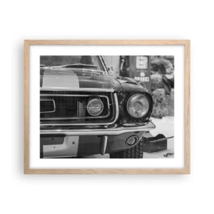 Plakát v rámu světlý dub - Divoká jízda - 50x40 cm