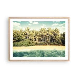 Plakát v rámu světlý dub - Co třeba tady? - 70x50 cm