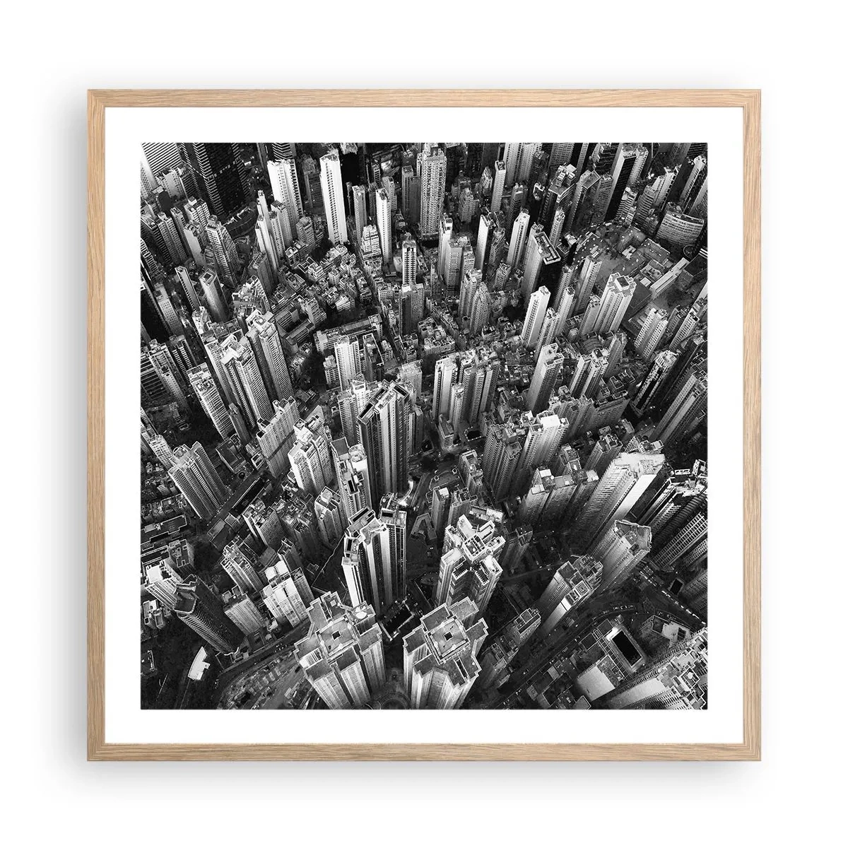 Plakát v rámu světlý dub - Stále výš a výš - 60x60 cm