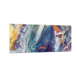 Obraz na skle - Chaos barev - 100x40 cm