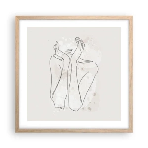 Plakát v rámu světlý dub - Zasněný okamžik - 50x50 cm