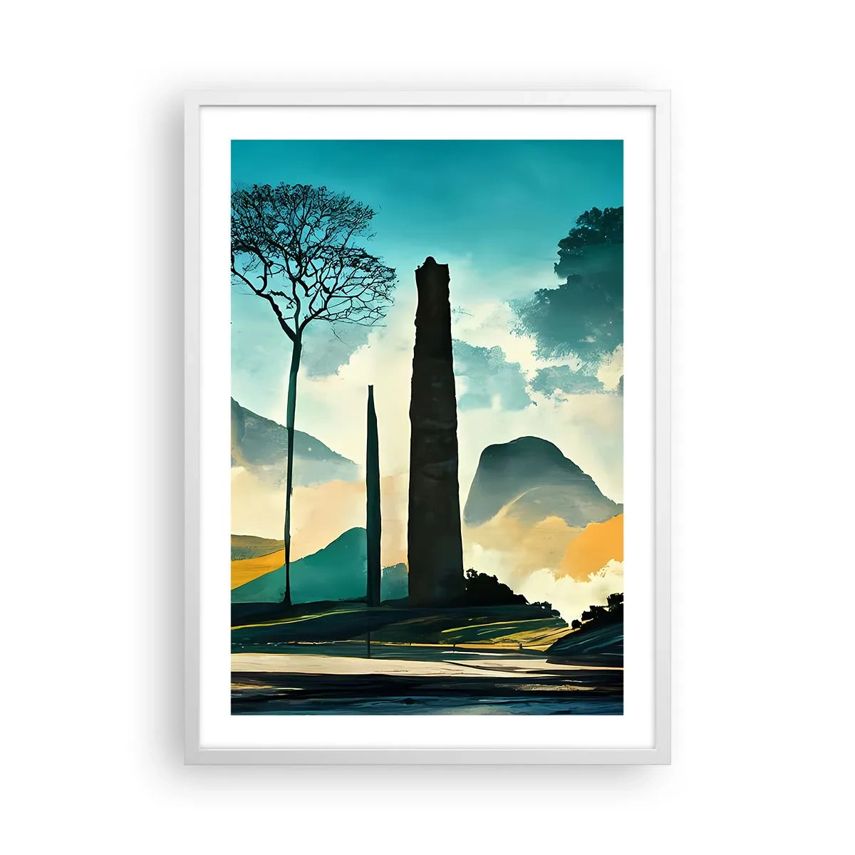 Plakát v bílém rámu - Výš a výš - 50x70 cm