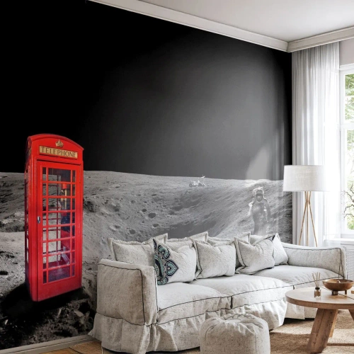 Fototapeta Premium Canvas - Kosmický žert - Abstrakce, Měsíc, Astronaut - 150x105 cm