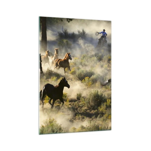 Obraz na skle - Rivalita - svoboda nebo mužská síla? - 70x100 cm