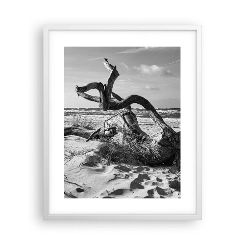 Plakát v bílém rámu - Mořská socha - 40x50 cm