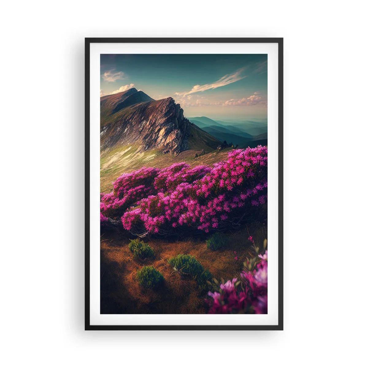Plakát v černém rámu - Léto na horách - 61x91 cm