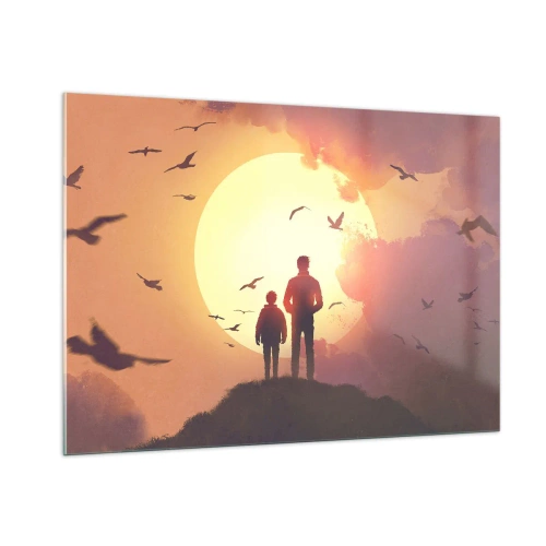 Obraz na skle - Se sluncem tváři v tvář - 100x70 cm