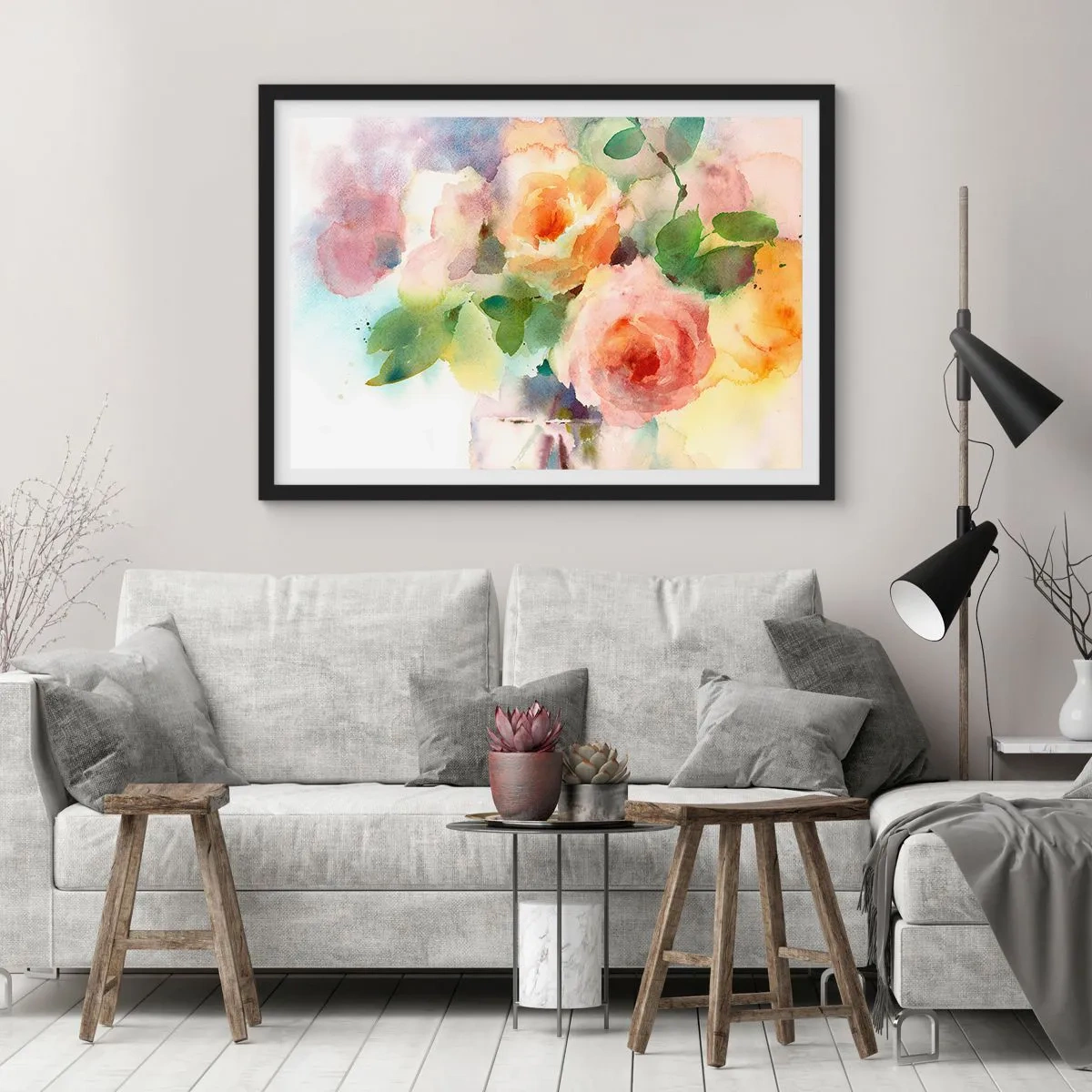 Plakát v černém rámu - Jemné jako akvarel - 70x50 cm