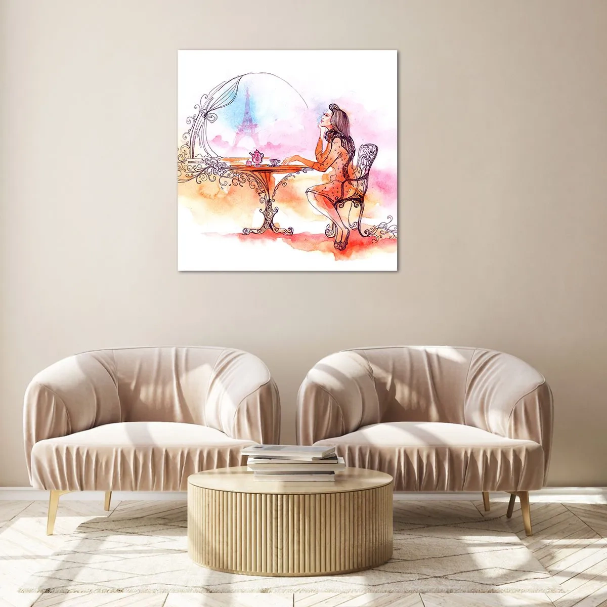Obraz na skle - Pařížská elegance - 60x60 cm