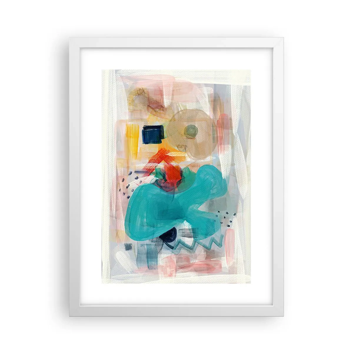 Plakát v bílém rámu - Barevná hra - 30x40 cm