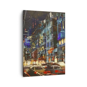 Obraz na plátně - Večerní pouliční ruch - 50x70 cm