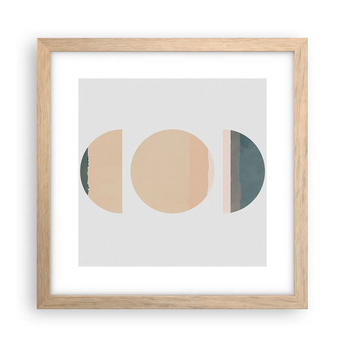 Plakát v rámu světlý dub - Kruh za kruhem - 30x30 cm