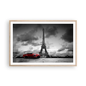 Plakát v rámu světlý dub - Ne tak dávno v Paříži - 91x61 cm