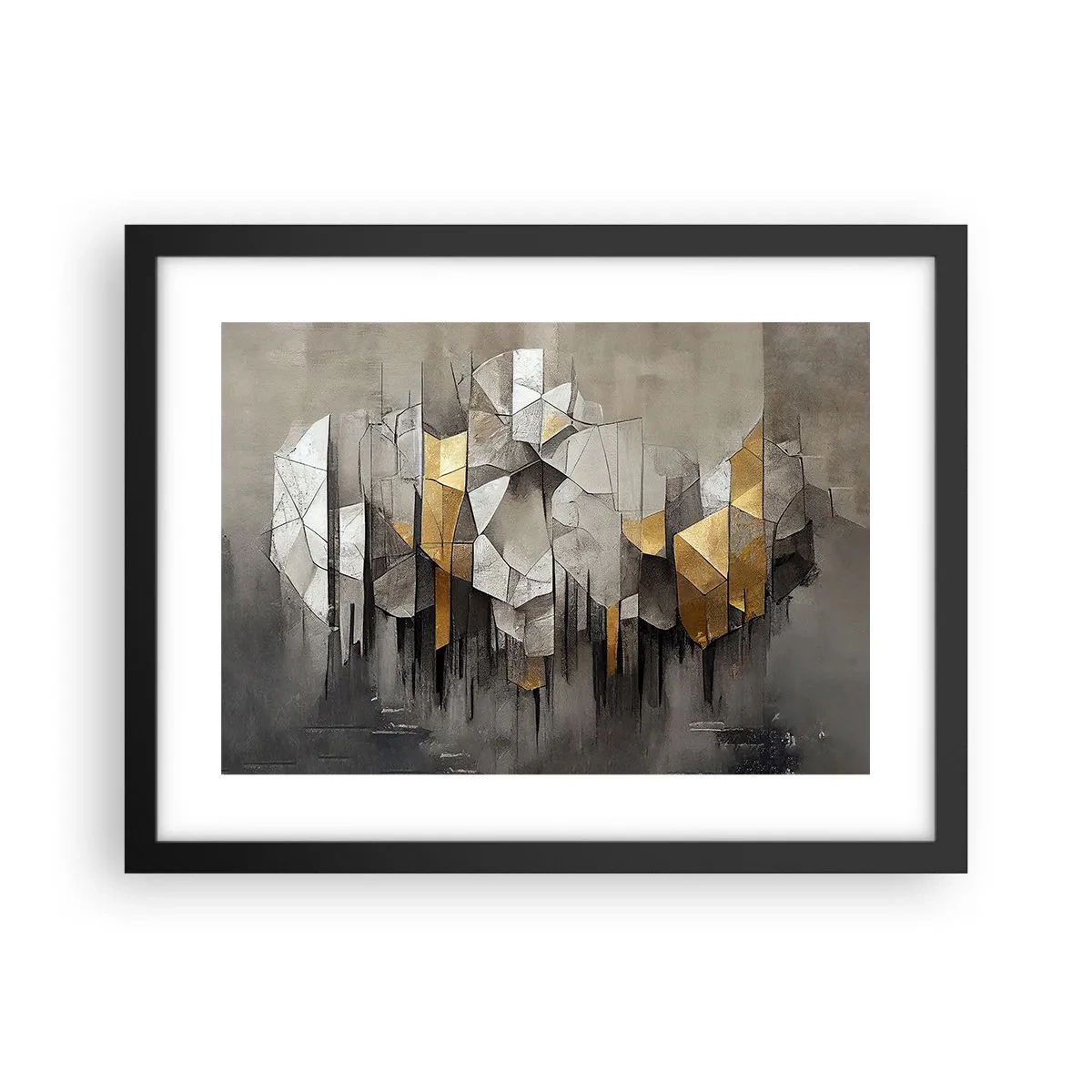 Plakát v černém rámu - Kompozice z ledu a světla - 40x30 cm