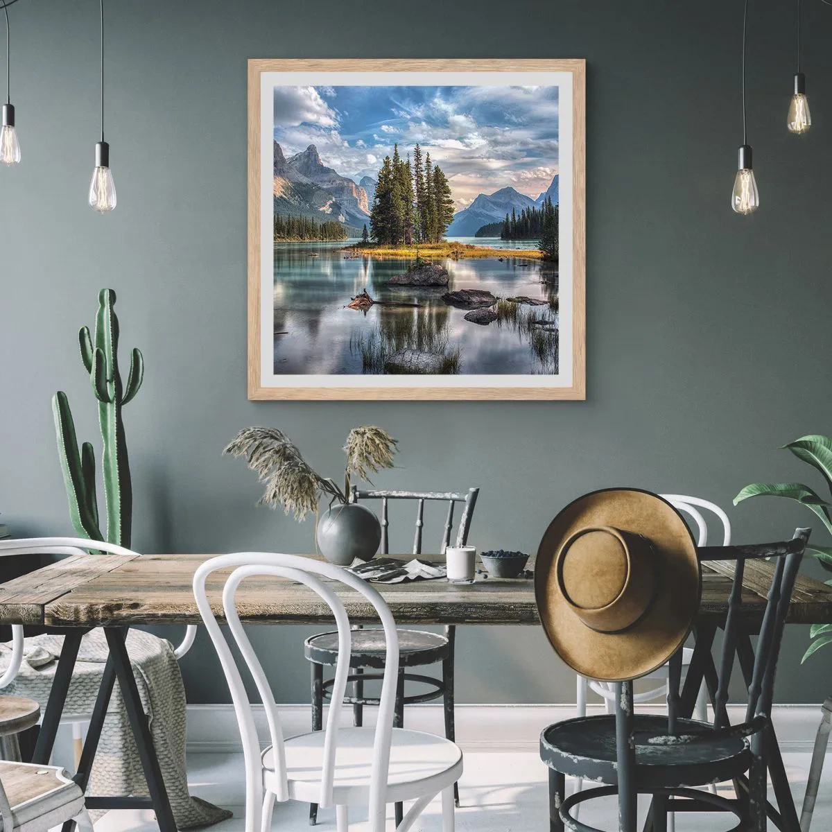 Plakát v rámu světlý dub - U velké a čisté vody… - 30x30 cm