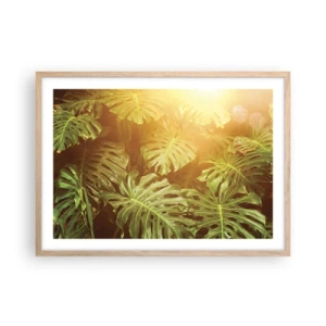 Plakát v rámu světlý dub - Vstoupit do zeleně… - 70x50 cm