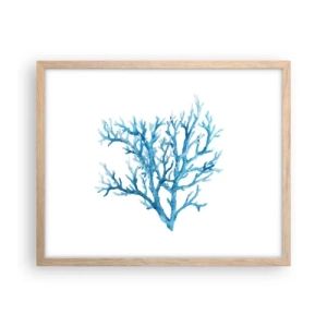 Plakát v rámu světlý dub - Mořský filigrán - 50x40 cm