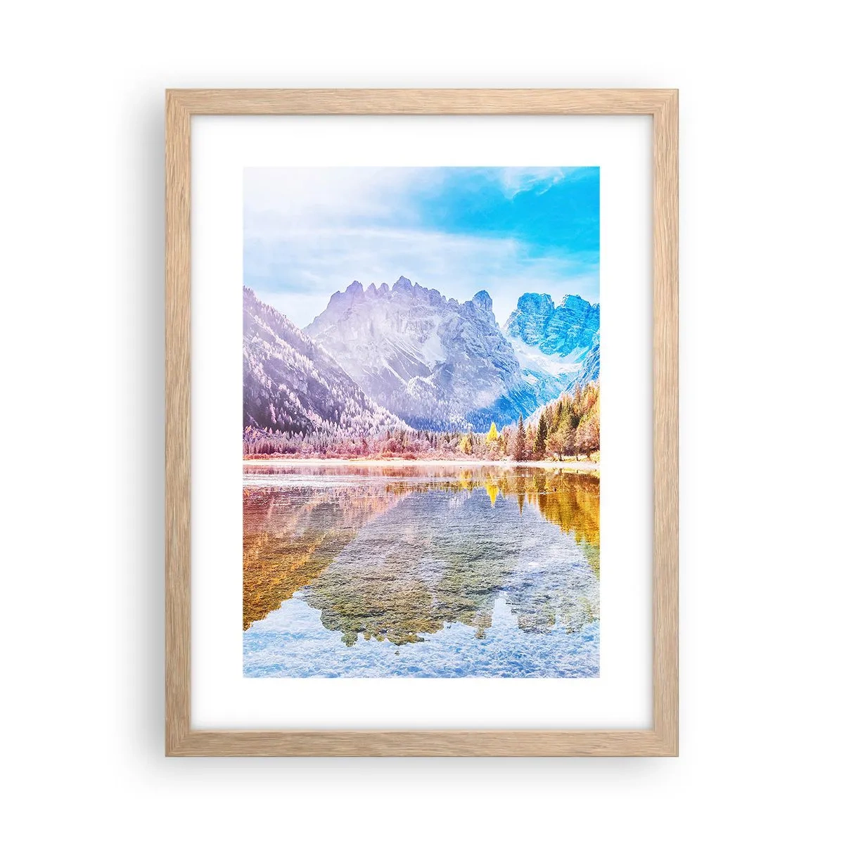 Plakát v rámu světlý dub - A v horách už je podzim - 30x40 cm