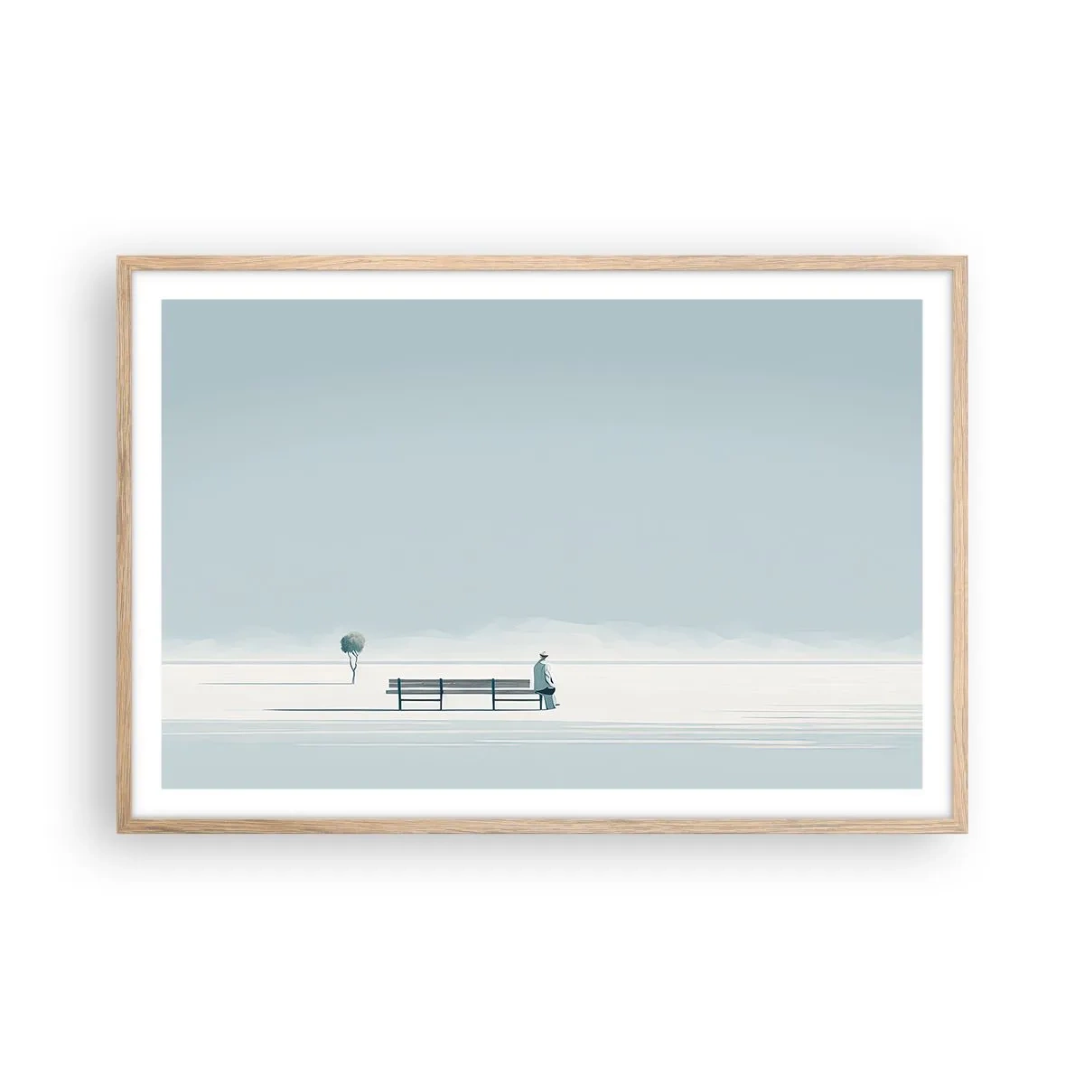 Plakát v rámu světlý dub - Ano, čekám. - 91x61 cm