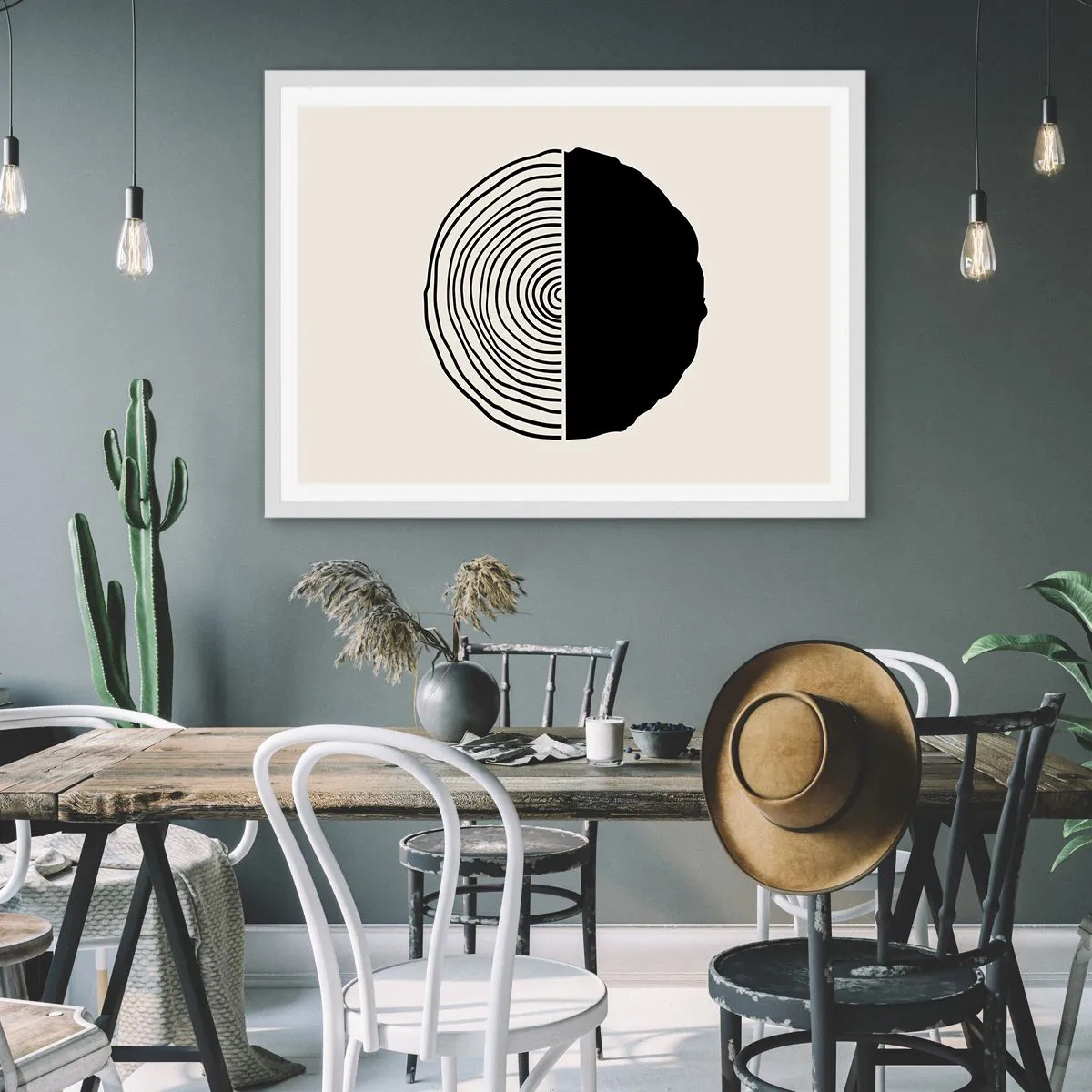 Plakát v bílém rámu - Půl na půl - 50x40 cm