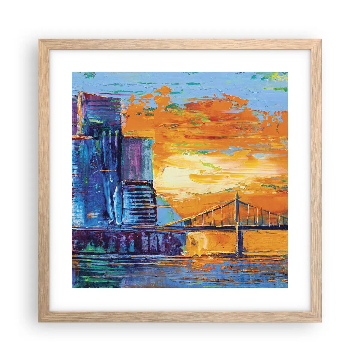 Plakát v rámu světlý dub - Kultura a příroda - 40x40 cm