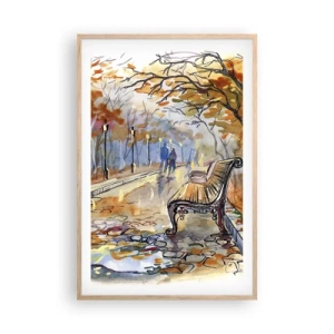 Plakát v rámu světlý dub - Společně putovat podzimem - 61x91 cm