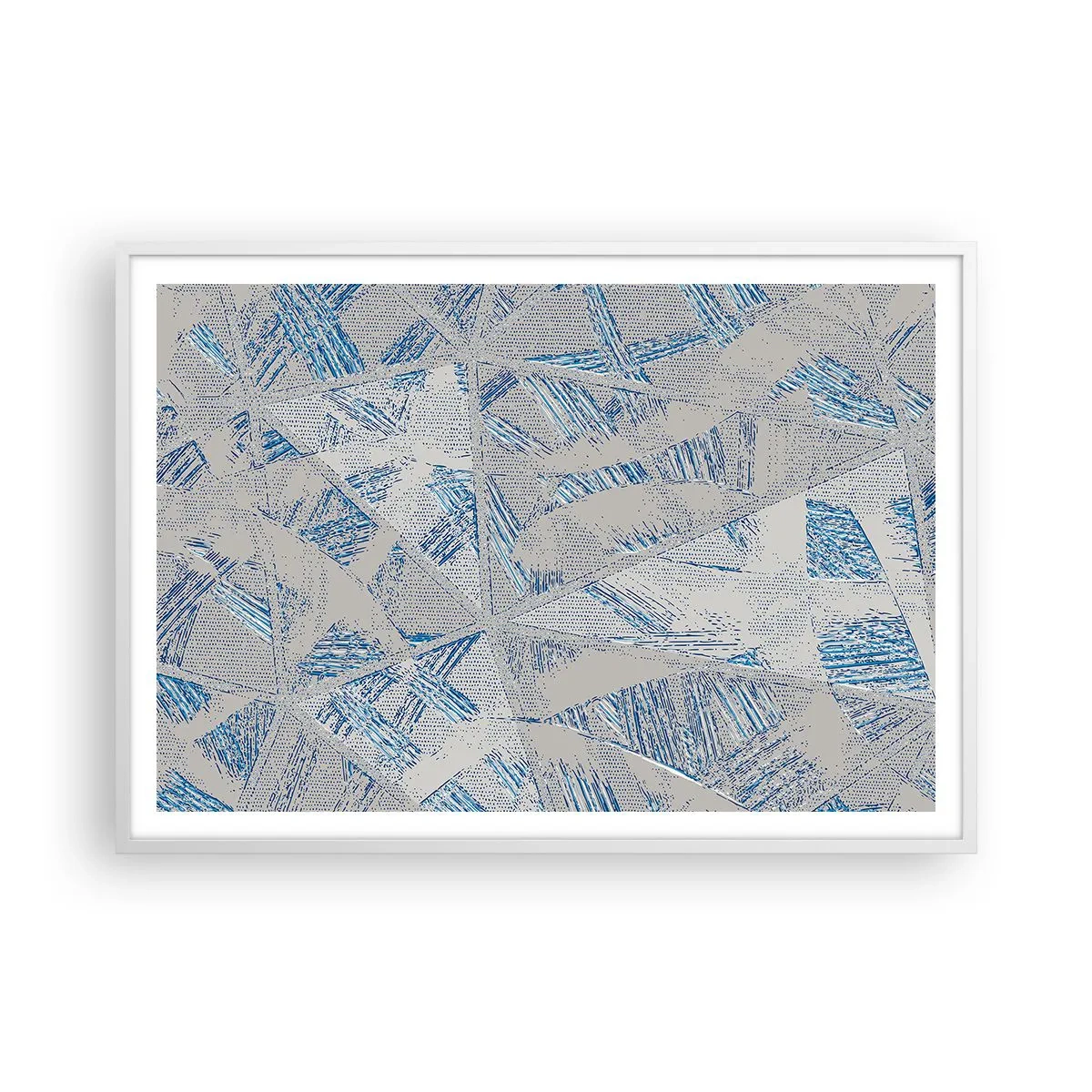 Plakát v bílém rámu - V šedomodrém labyrintu - 100x70 cm