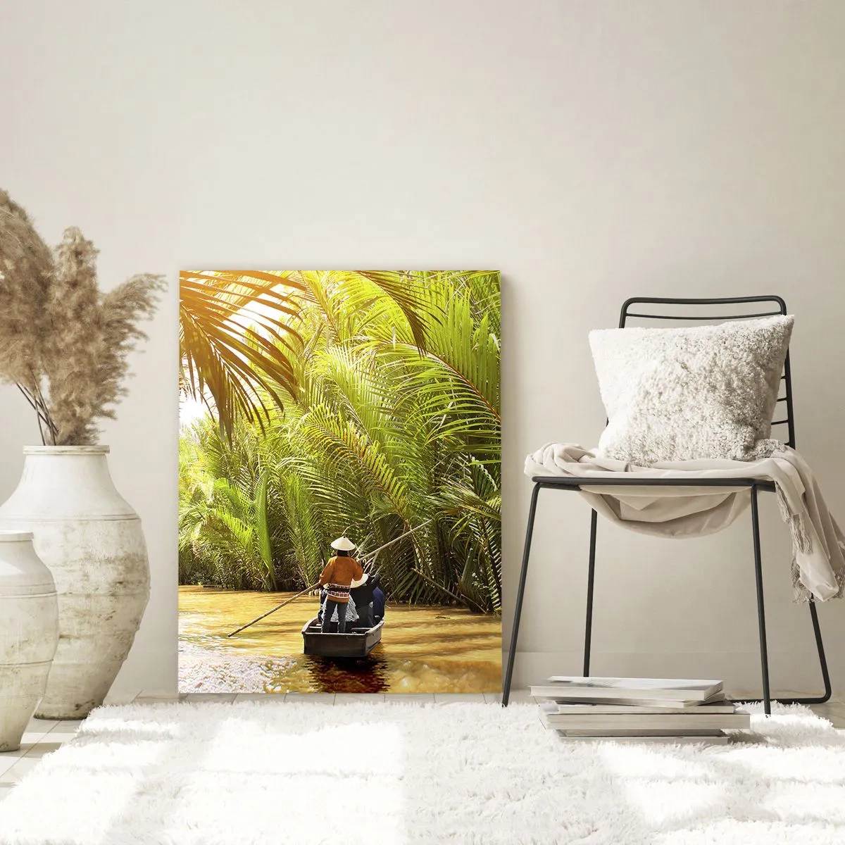 Obraz na skle - Palmovou souteškou - 70x100 cm