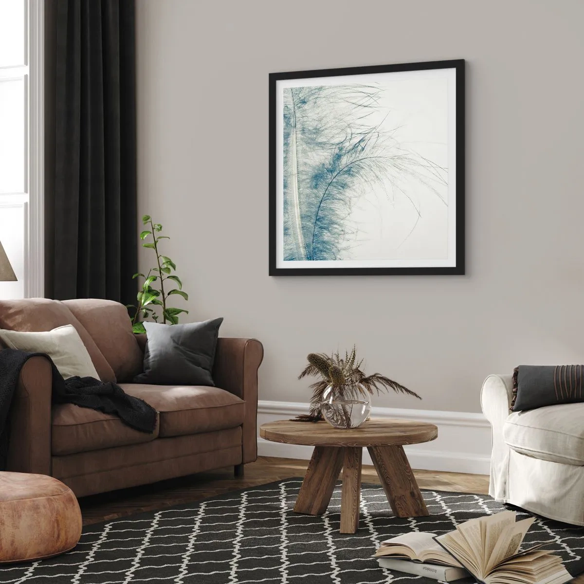 Plakát v černém rámu - Šepot přírody - 60x60 cm