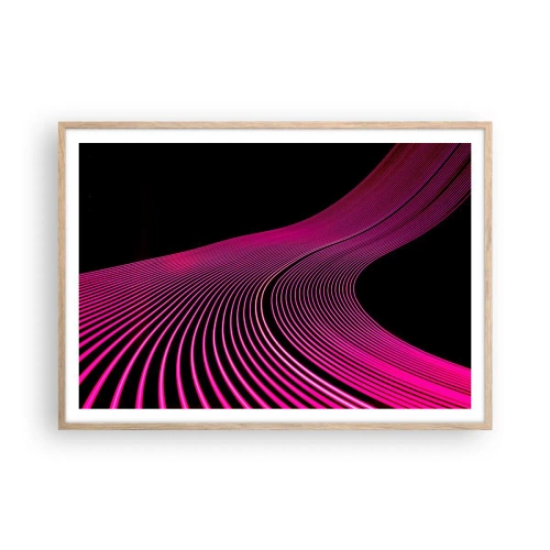 Plakát v rámu světlý dub - Alej světla - 100x70 cm