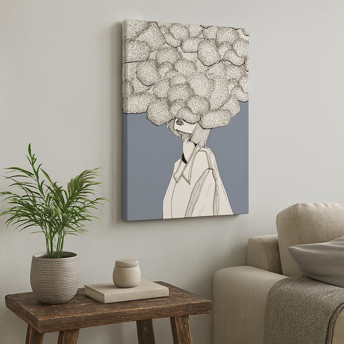 Obraz na plátně - S hlavou v oblacích - 50x70 cm